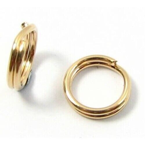 2 x 9ct Yellow Gold 5mm Split Ring Charm Links Keyring Easy To Attach Charms