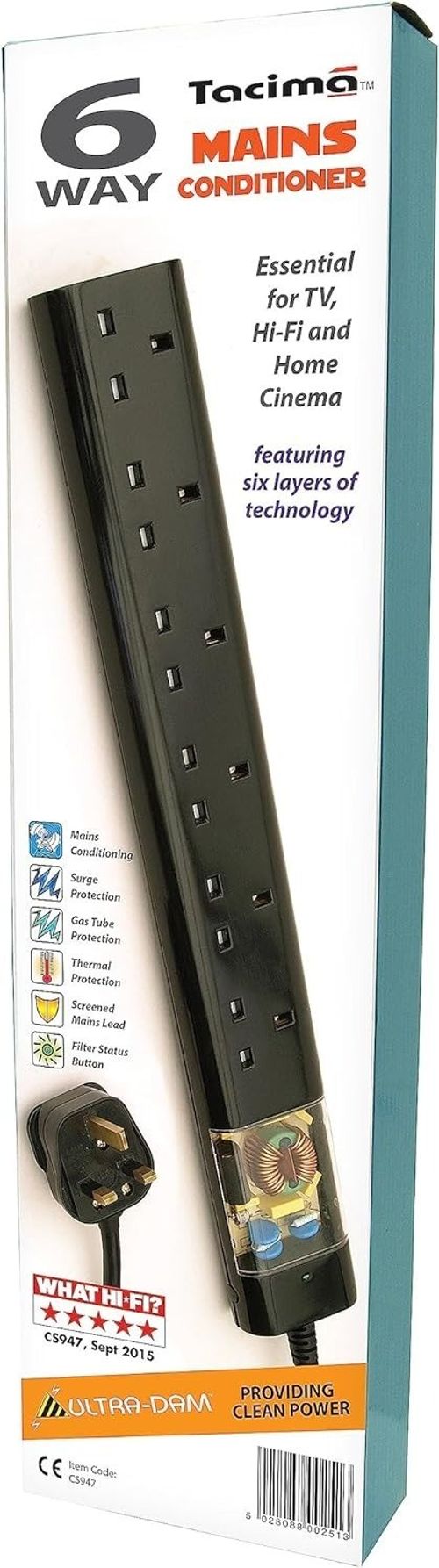 Tacima 6 Gang Way UK Mains Conditioner Surge Protector Interference Filter CS947 — image 1