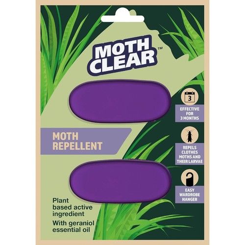 MothClear Clothes Moth Repellent 2 Units Anti Moth Killer for Wardrobes & Drawer