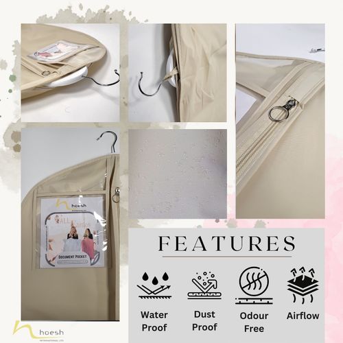 Hoesh Waterproof 72" Long Zipped Bridal Wedding Gown Dress Cover Garment Bags — image 4