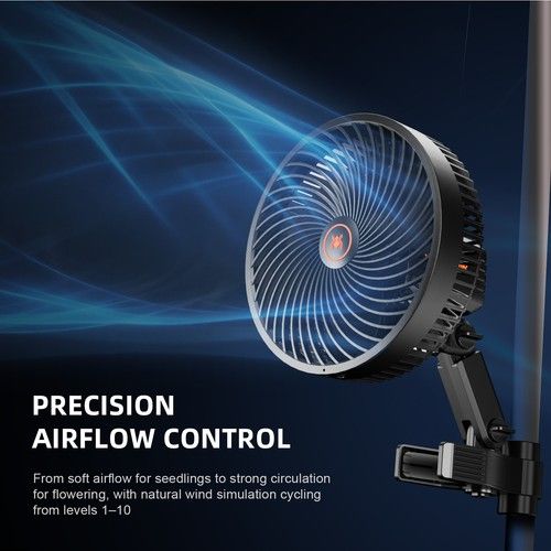 Spider Farmer 6" Grow Tent Clip Fan Oscillating Adjustable Tilt-Up APP Control