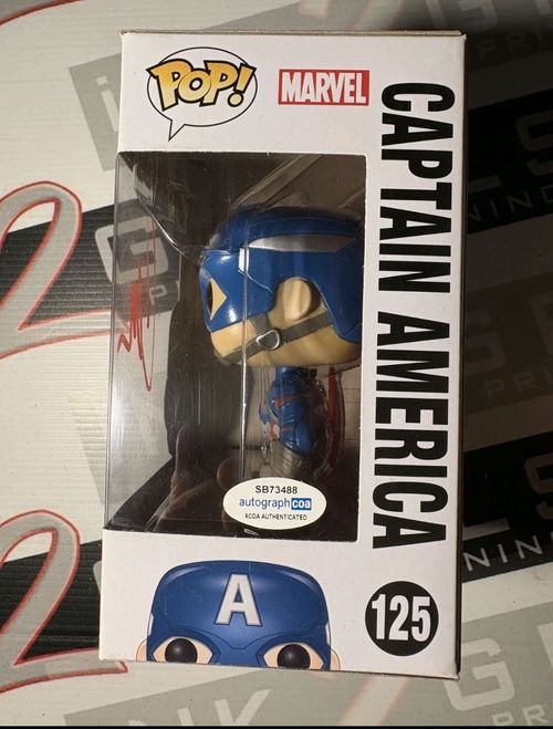 Chris Evans Signed Captain America Funko Pop! ACOA Marvel Captain America  — image 2