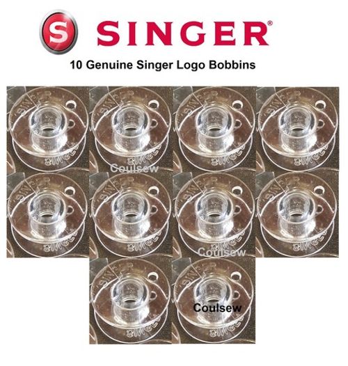 10 GENUINE SINGER PLASTIC SEWING MACHINE BOBBINS STAMPED LOGO Class 15 15K 15J +