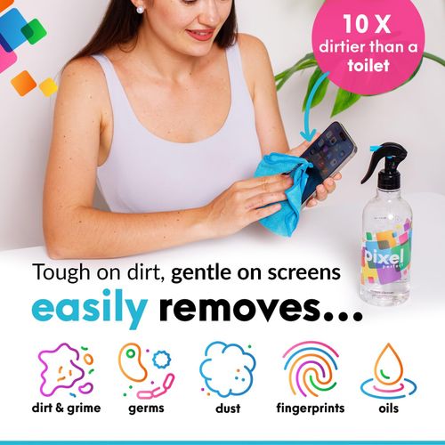 Pixel 500ml Screen Cleaner Spray & Microfiber Cloth Kit for LED OLED QLED LCD TV — image 3