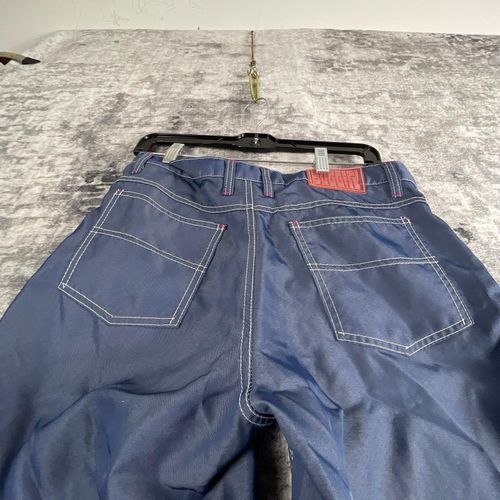 Vtg Buggirl Womens 9 Wide Leg Pants 90s Y2K Blue Raver Contrast Stitch USA — image 7