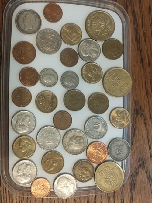 Greece Vintage Coin Lot - Mixed Drachma & European Collection (1970s-1990s)
