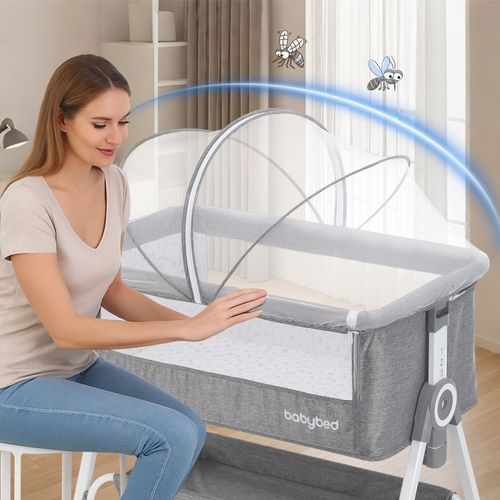 Baby Bedside Crib Sleeper Bassinet Safe Co-Sleeping Storge with Changing Table — image 3
