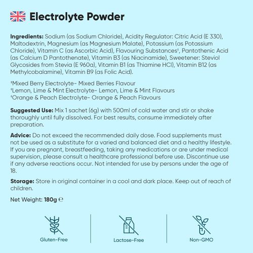 WeightWorld Electrolyte Sachets 1280mg 30 Sugar-Free 3 Flavours Vegan Powder — image 4