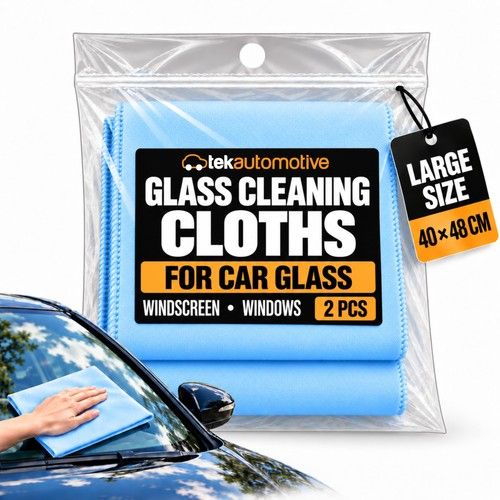 Tek Automotive Glass Cleaning Cloth Window Cleaning Cloths Twin Pack | Large Siz