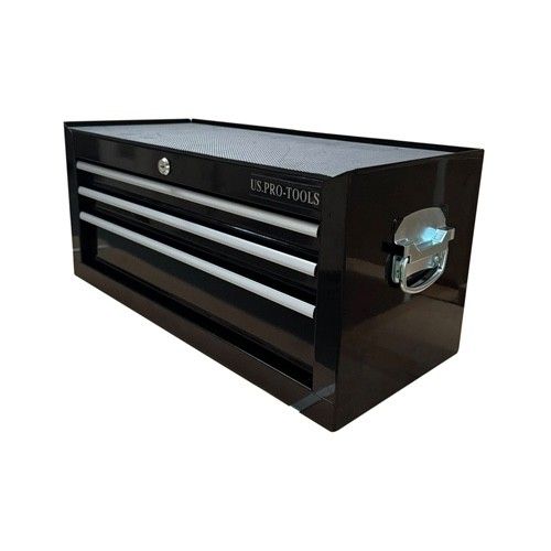 US Pro Tools Black steel Tool Box Chest Cabinet storage mobile 3 DRAWER — image 6