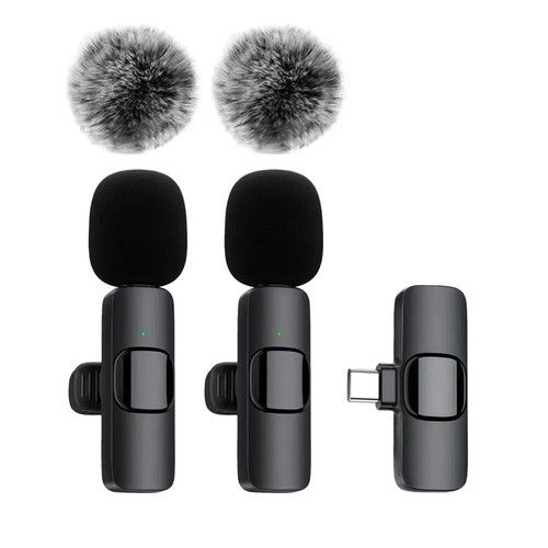 Mini Lavalier Wireless Microphone Audio Video Recording Mic For iPhone/Android
