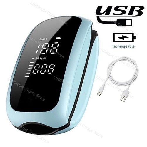 Rechargeable Fingertip Pulse Oximeter Blood Oxygen SpO2 Monitor LED Display