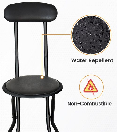 FOLDING BAR STOOL BREAKFAST BLACK PADDED HIGH BACK STOOL ROUND SEAT FOLDABLE NEW — image 10