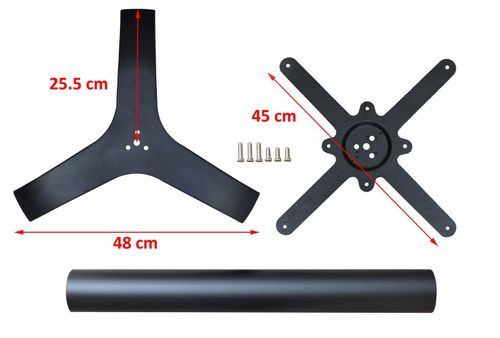 black premium cast iron table base dining restaurant cafe pub cross 3 leg — image 6