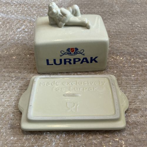 Lurpak Ceramic Covered Butter Dish with Lid, Rectangular, Logo, Gloss — image 4