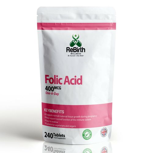 Folic Acid - 240 tablets, 400mcg - One A Day / Pregnancy Support - Vitamin B9 — image 1