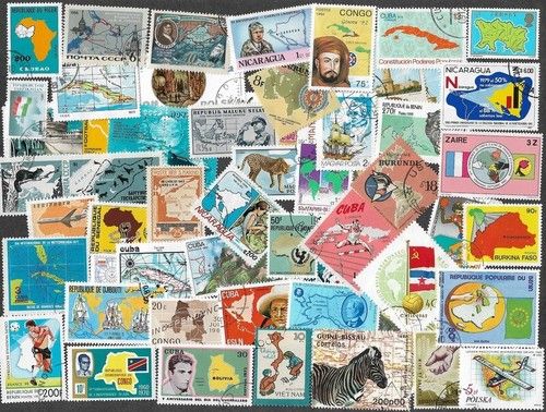 MAPS  ON STAMPS 200 ALL DIFFERENT COLLECTION   26/6/25