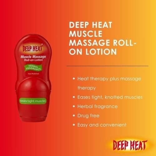 3 X Deep Heat Muscle Massage Roll On Lotion Deep Heater Massager Heat Rub 50ml — image 5