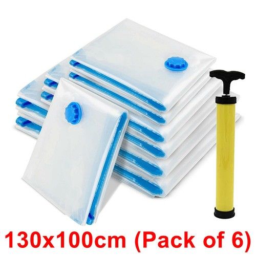 6 x STRONG VACUUM STORAGE SPACE SAVING BAGS VAC BAG SPACE SAVER VACCUM VACUM BAG