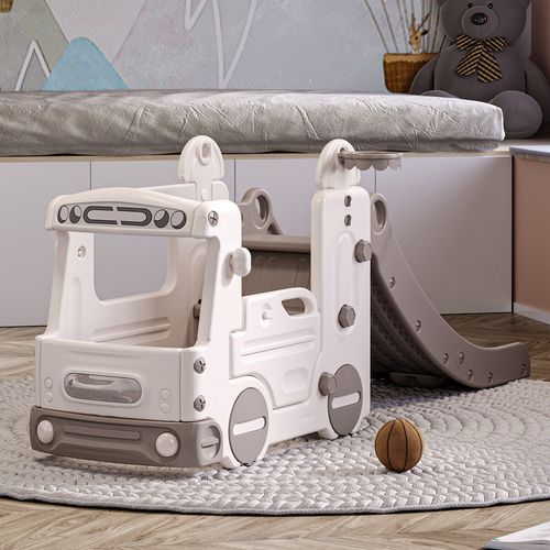 Toddler Slide Set Bus Driving Climber Toy Kids Slider Outdoor Playground Garden — image 1