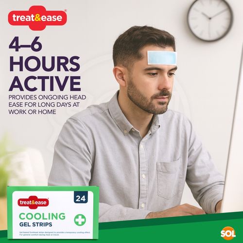 24 Migraine Cooling Gel Patches Strips Tension Headache Relief Sheet Soothe Cool — image 5
