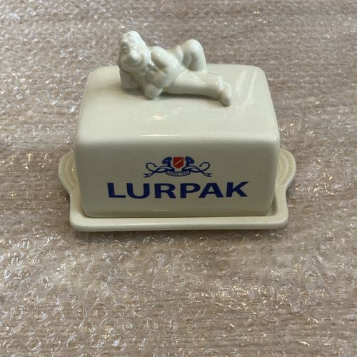 Lurpak Ceramic Covered Butter Dish with Lid, Rectangular, Logo, Gloss — image 1