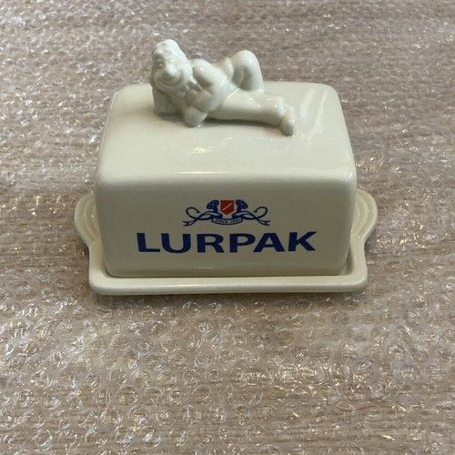 Lurpak Ceramic Covered Butter Dish with Lid, Rectangular, Logo, Gloss