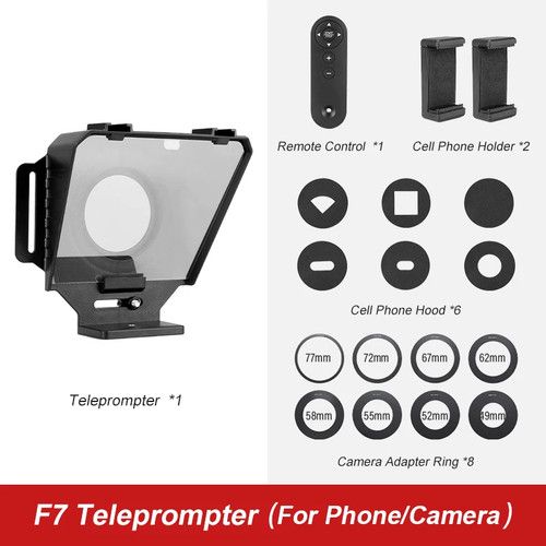 Portable Teleprompter Tablet Laptop Smartphone Camera Bluetooth Live Streaming