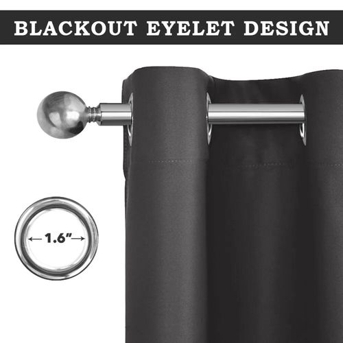 Thick Thermal Blackout Curtains Ready Made Eyelet Ring Top Pair Panel +Tie Backs — image 3