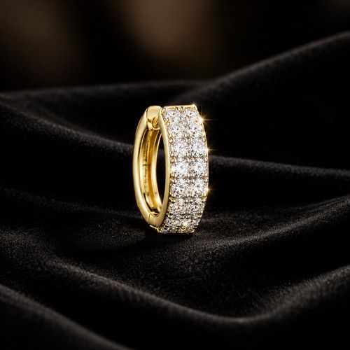 Mens Huggie Hoop Earring 9ct Yellow Gold Gents 375 Hallmarked Brand New Boxed