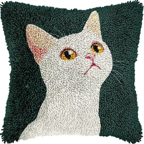 Latch Hook Kits Pillowcase Flower Bear Dog Cushion Cover Home Sofa Decoration