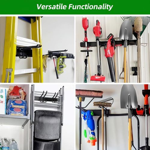 Garage Garden Tool Holder Storage Rack Shed Wall Mounted Organiser Long Hooks — image 13