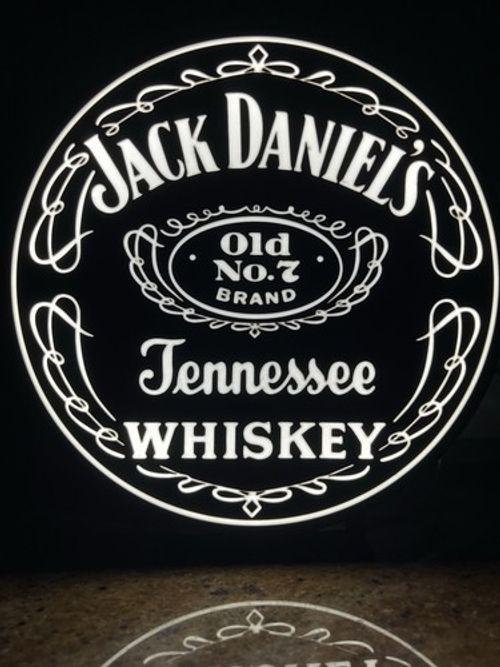 Jack Daniels Old No. 7 usb led light box 240x250 mm & 4 matching coasters .