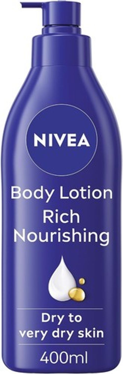 NIVEA Rich Nourishing Body Lotion 400ml Rich 72H Hydration for Dry Skin Made