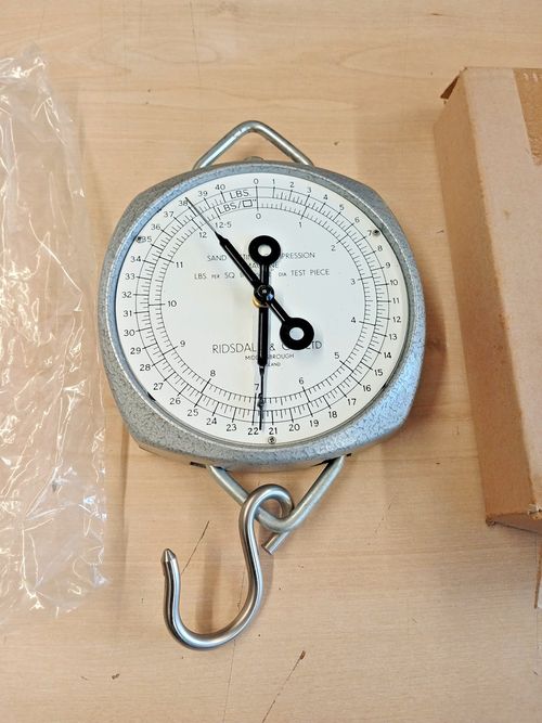 4 X Vintage Ridsdale & Co Sand Testing Compression Machine Scale 40lb Test Tool — image 4