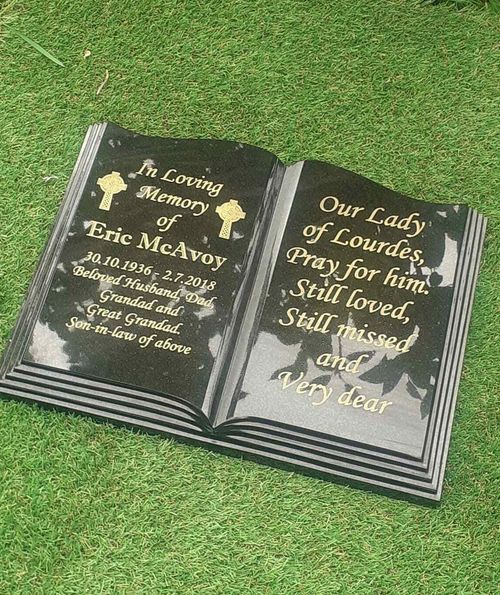 PERSONALISED HEADSTONE OPEN BOOK BIBLE GRAVE PLAQUE GRAVESTONE  FLAT HEADSTONE — image 4