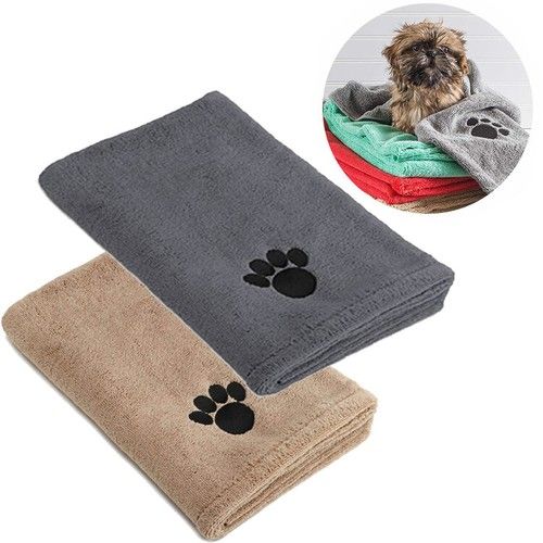 Pack of 2 Super Absorbent Doggy Bath Towel Microfibre Pet Bath Towels Large Size
