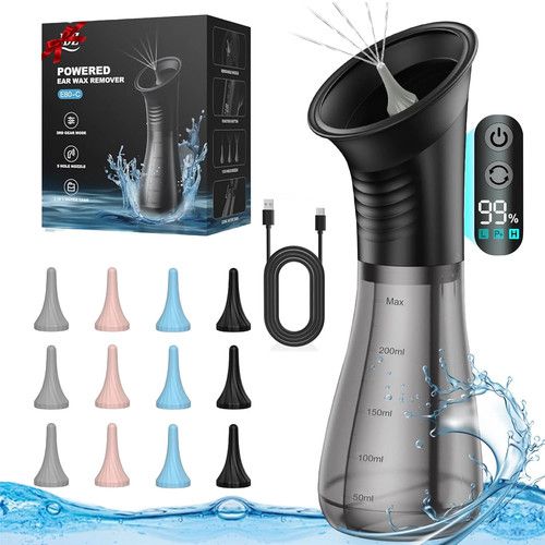 Ear Wax Removal Kit Electric Irrigation Flushing Cleaner 2000mAh Fast Charging