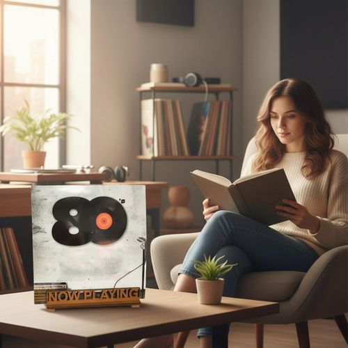 Now Playing Vinyl Record Stand, Single Vinyl Record Holder Display, Wooden Album — image 11