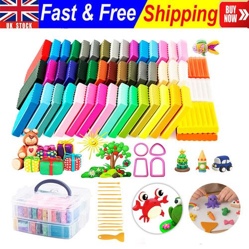 39x Craft Clay Polymer Oven Bake Set Modeling Mixed Colour for Kids Sculpting