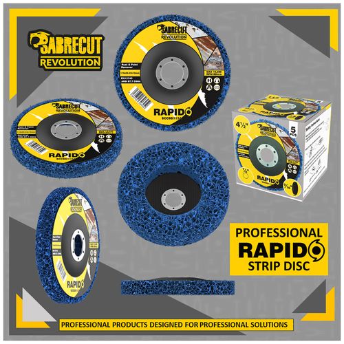 5 x SabreCut 115mm 4.5" Poly Strip Wheel Discs Paint Rust Removal for Grinders — image 5