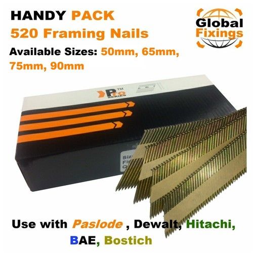 Handy 520 Pack Galv Ring Framing Nails for DEWALT Cordless First Fix