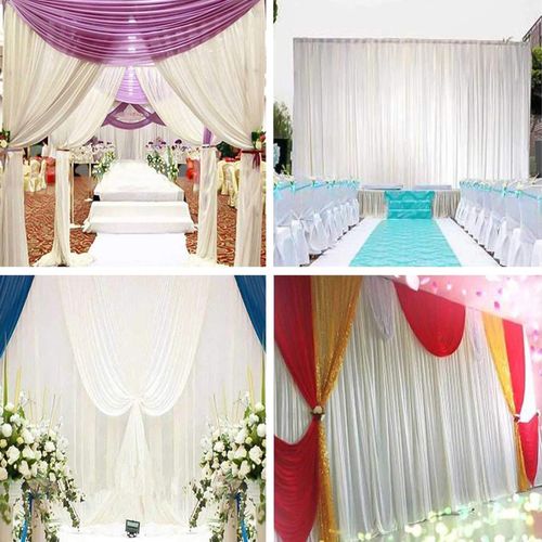 3×3m White Backdrop Curtain Background Drape Wedding Party Stage  Booth Sheer — image 3
