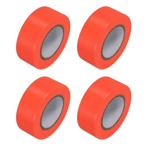 4X Flagging Tape 1"x98ft PVC Non-Adhesive Neon Marking Tape Orange