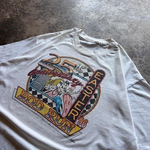 Vintage 1996 Easter Rod Run Hot Rod Orlando Florida T-Shirt XL White 90s Single