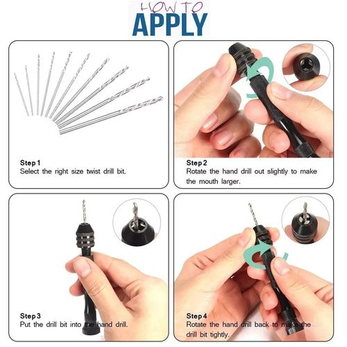 10PC Mini Tiny Micro HSS Twist Drill Bit Set 0.6-2.0mm Hand Craft DIY Kit Tool — image 6
