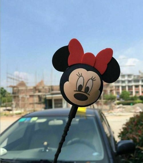 Cute Black Mickey Minnie Antenna Ball Car Aerial Ball Antenna Topper Decor Ball