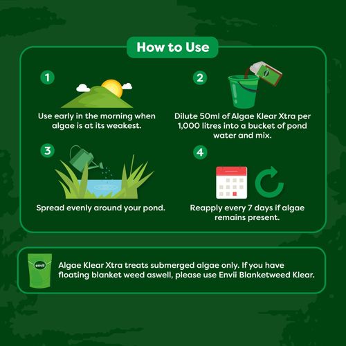 Envii Algae Klear Xtra Pond Blanketweed Algae Treatment All Year Round Fish Safe — image 4