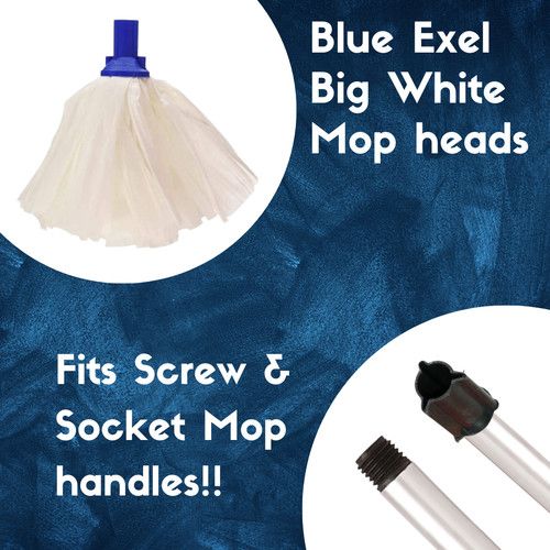 Robert Scott Big White Exel Socket Mop Heads Packs Of  10,20,30,60