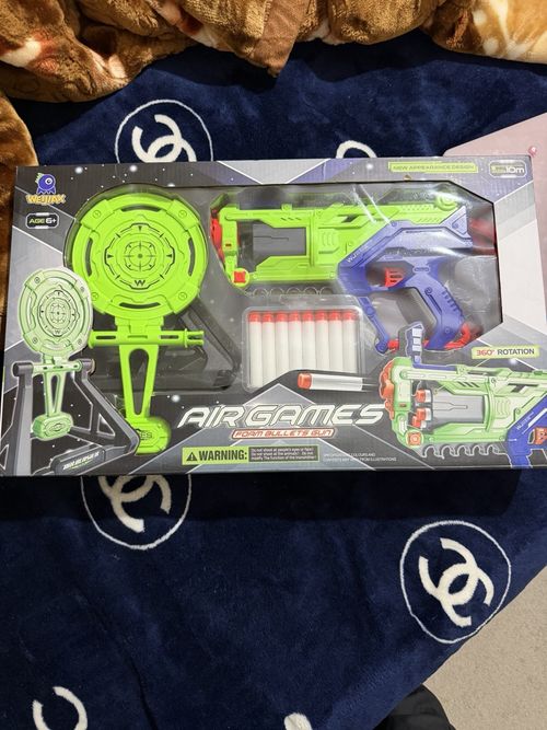 WEIJAX Air Games Foam Bullet Gun Toy Blaster Set w/ Darts & Target NO.718B-1 — image 4